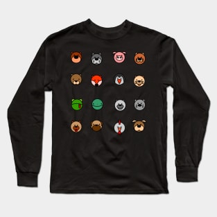 Animal Faces Pet Heads Circle Pack Long Sleeve T-Shirt